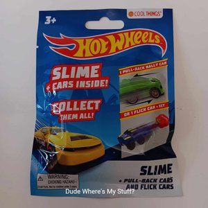 HOT WHEELS - SLIME WITH PULL-BACK OR FLICK CARS - BATCH # 030722 - BRAND NEW